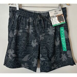 Hurley Swim Trunks Men's XL Black Floral Board Shorts 7.5" Lightweight NWT‎